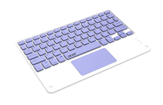 Acer Nano Pad Touch Wireless Keyboard with Built-in Touchpad | Bluetooth Multi-Device Support | 280mAh Rechargeable Battery | Ultra-Slim Portable Design for Windows, Android, iOS & Mac | Blue